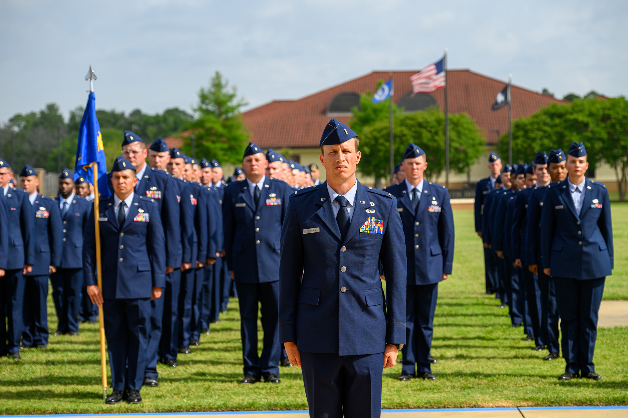 trainees standing at attention