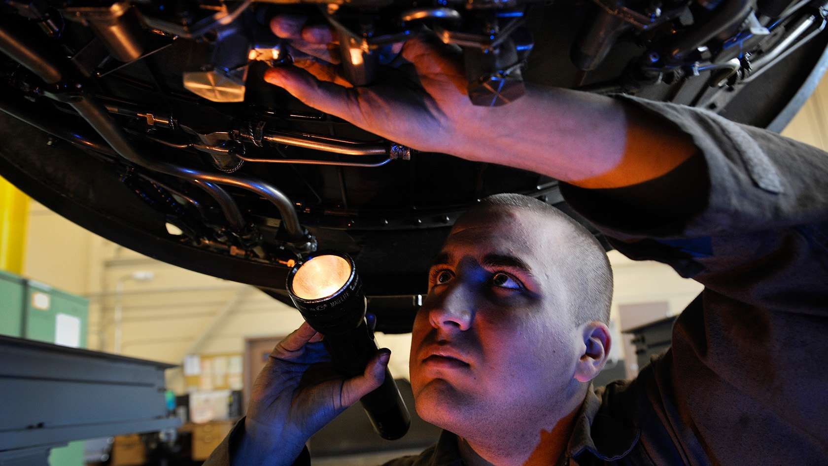 Aerospace Medical Service airman conducting maintenance