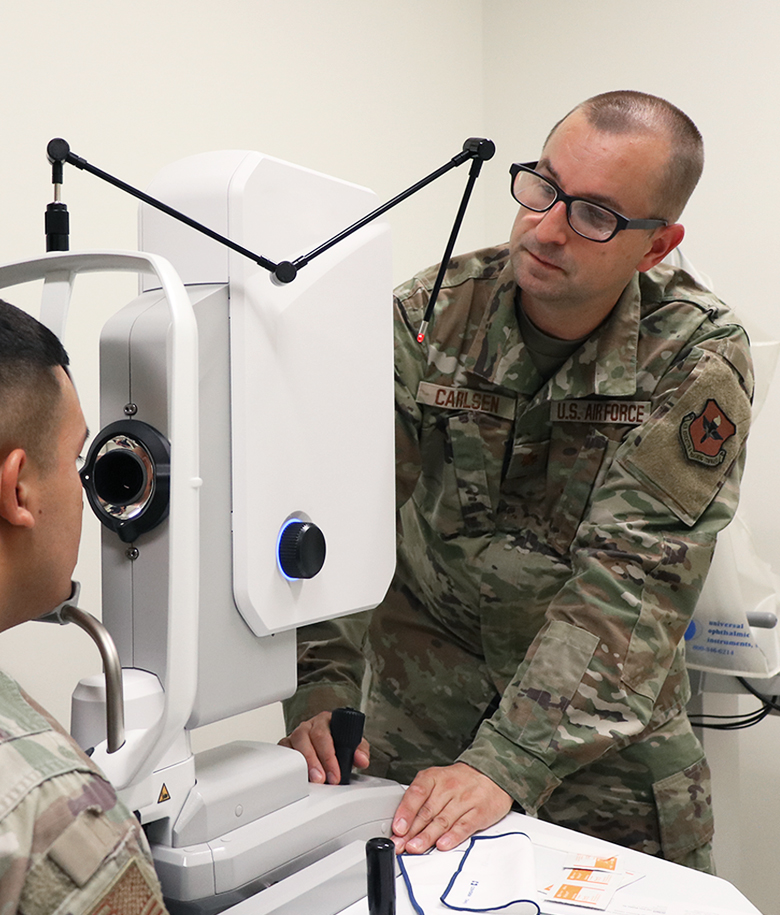 Optometrist Using Vision Testing Tools