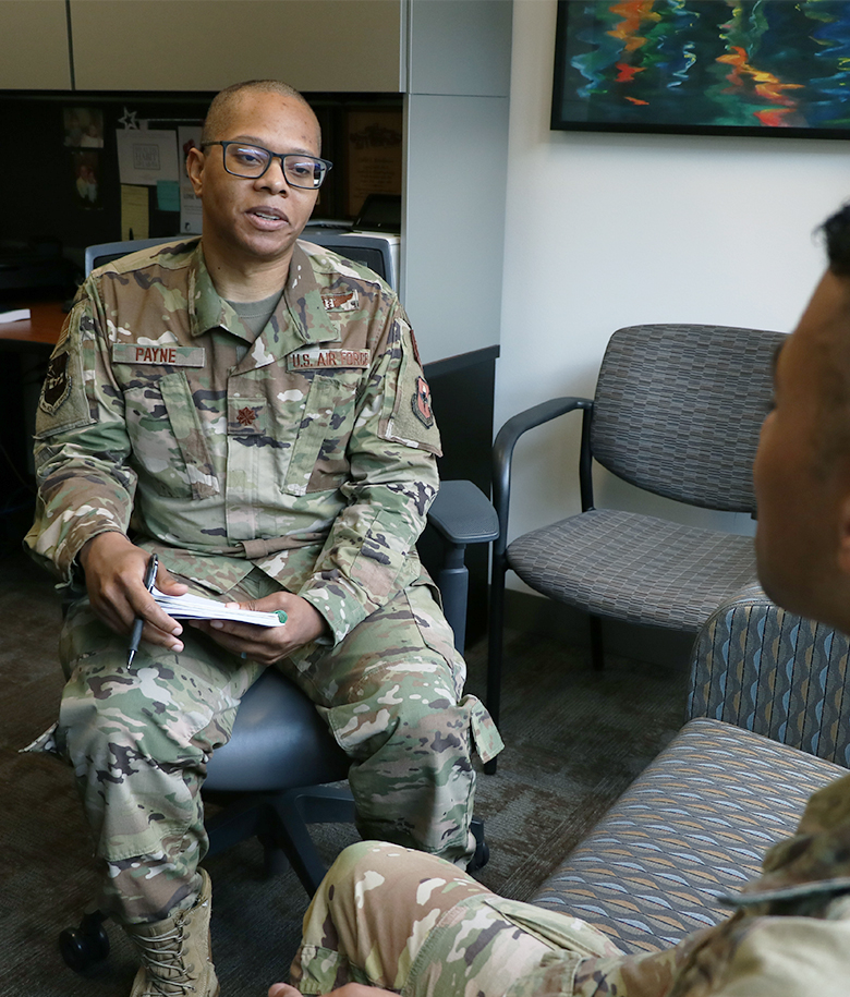 psychiatrist talking to a patient