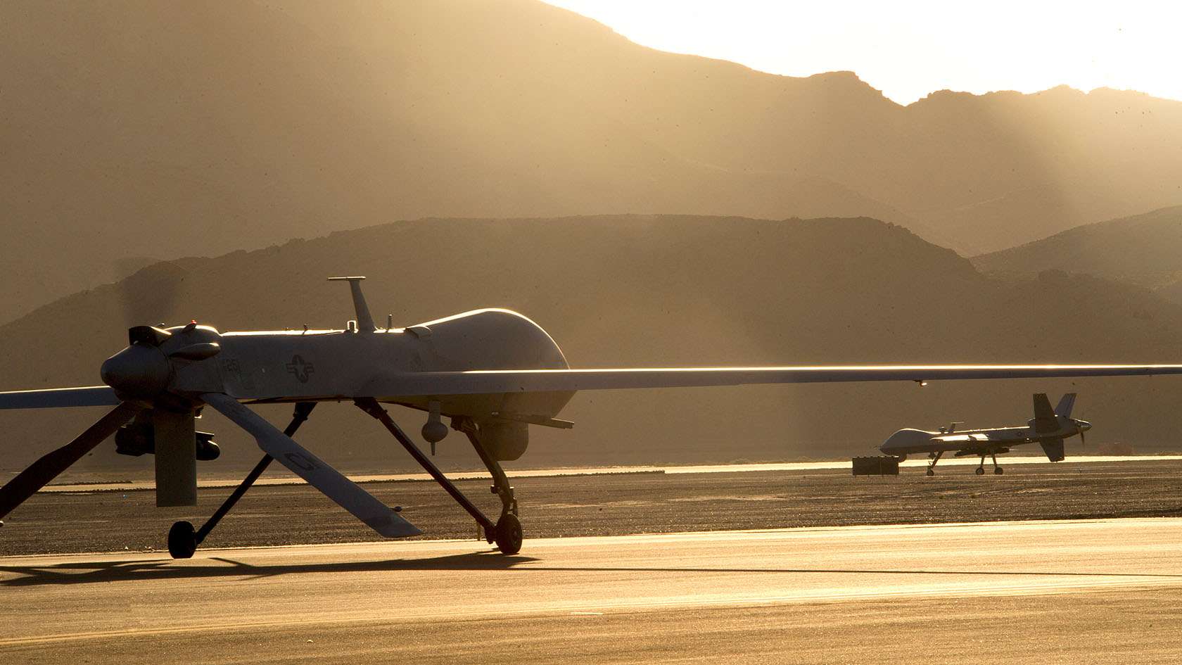 remotely piloted aircraft on a runway