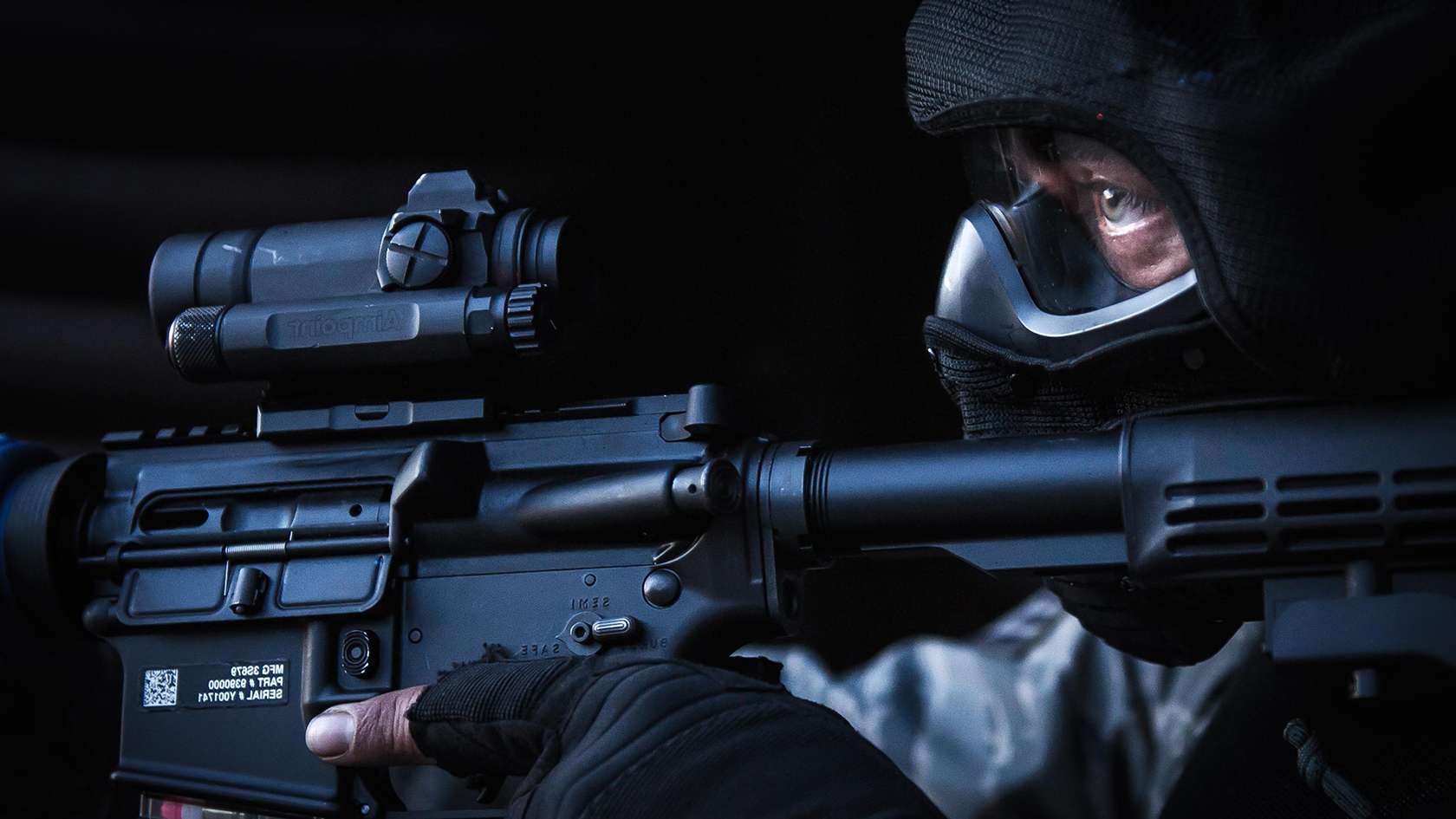 security forces airman with a weapon