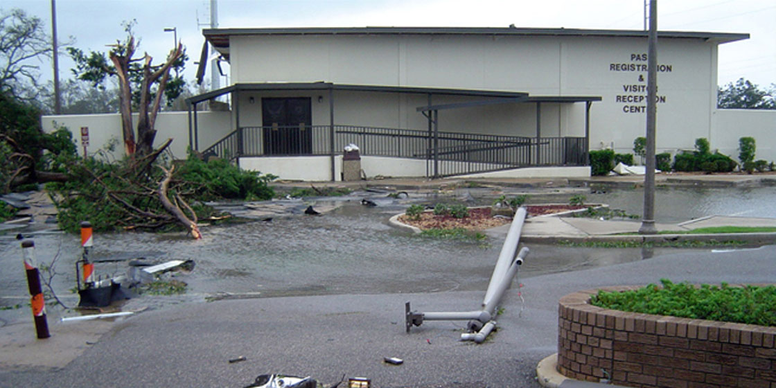 Damaged Air Force base facility