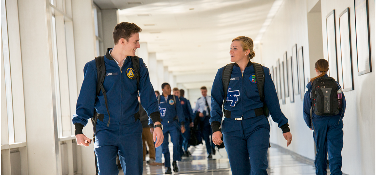 Air Force Academy cadets walking