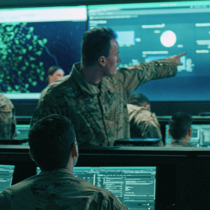Cyber airmen viewing screen