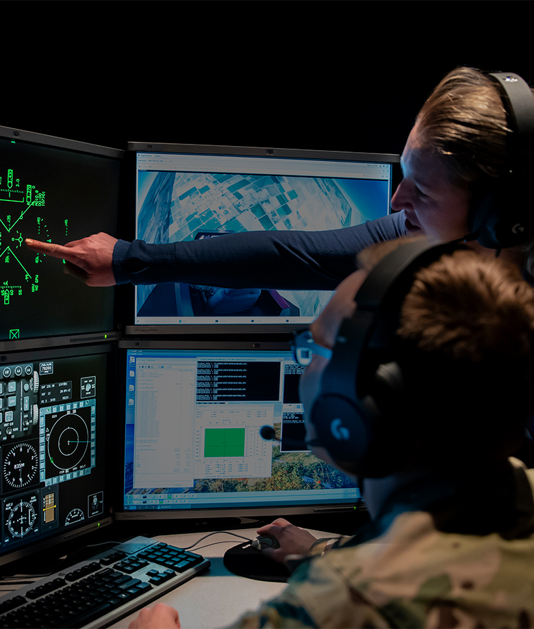 airmen viewing screens