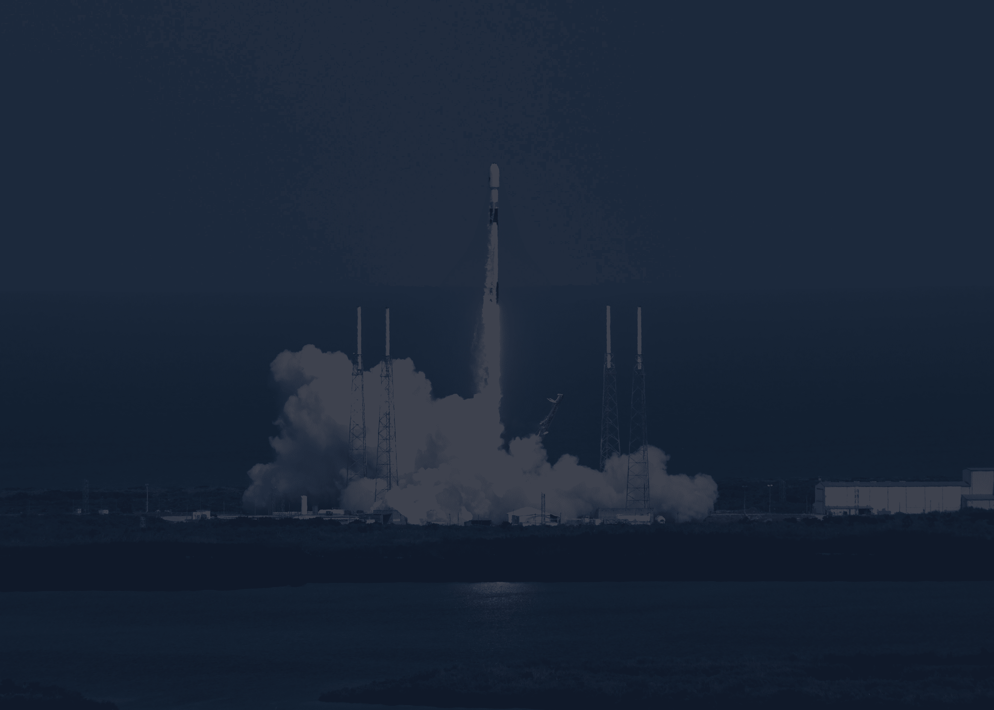 Rocket taking off from launchpad