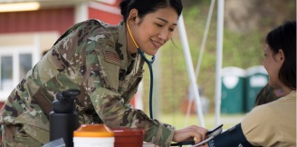 airman checking patient