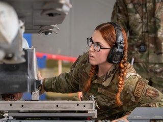 Redheaded Airman with headset