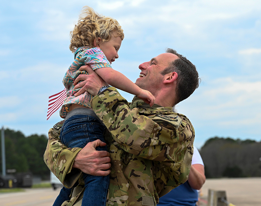 Airman with daughter