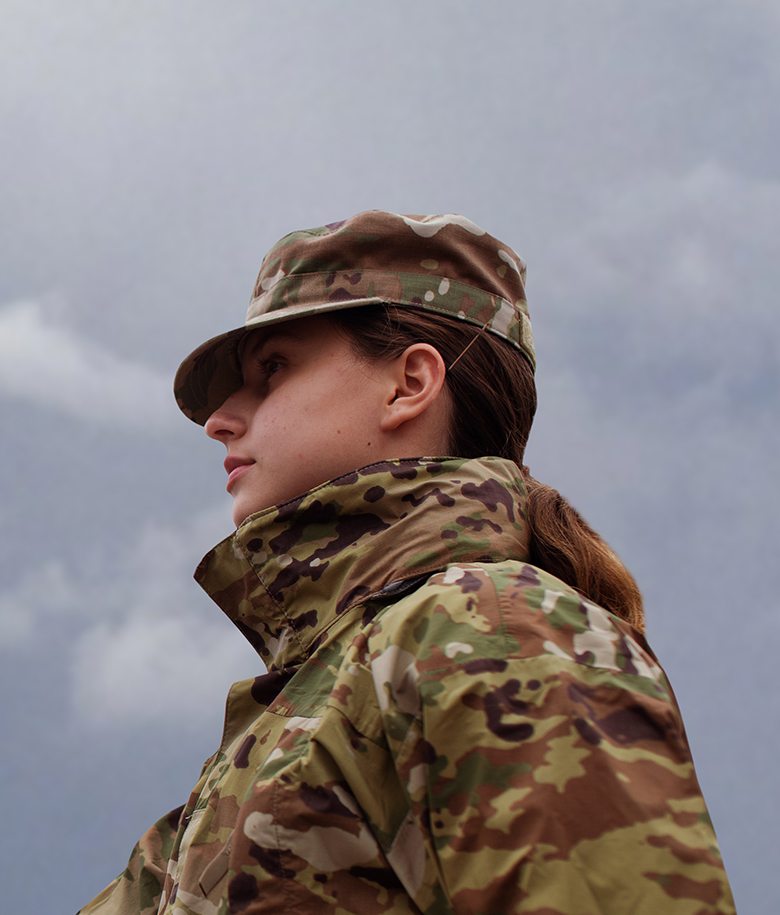 a trainee holding a flag