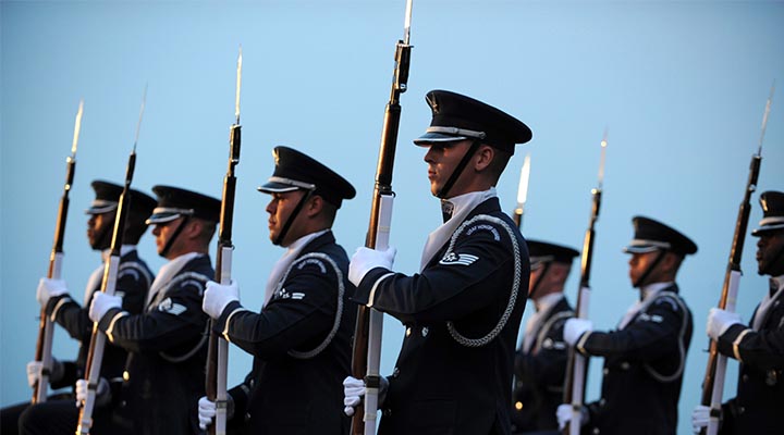 Airman in Honor Guard formation