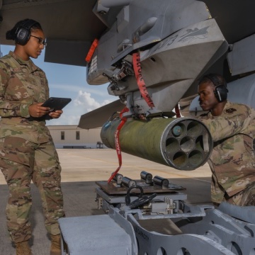 Two aircraft maintainers working