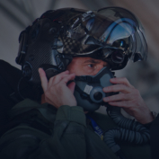Air Force pilot wearing helmet