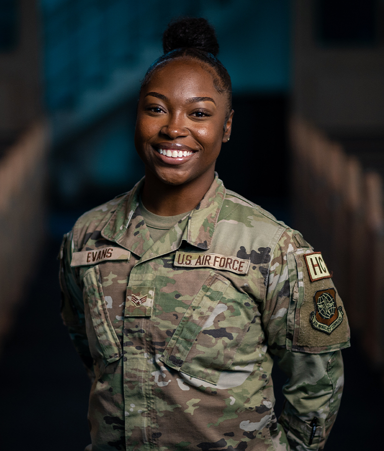 religious affairs airman posing for the camera