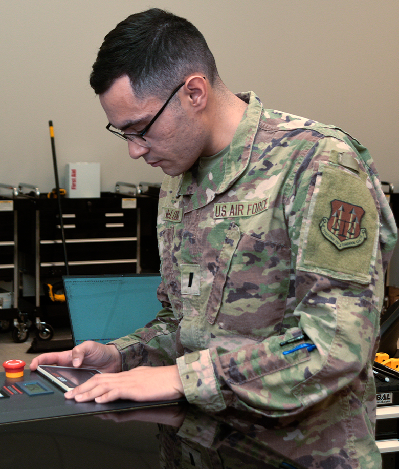 airman working with equipment