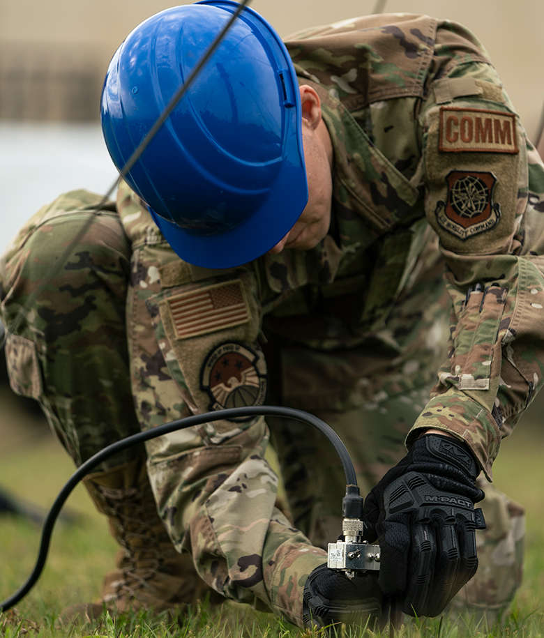 airman working with equipment