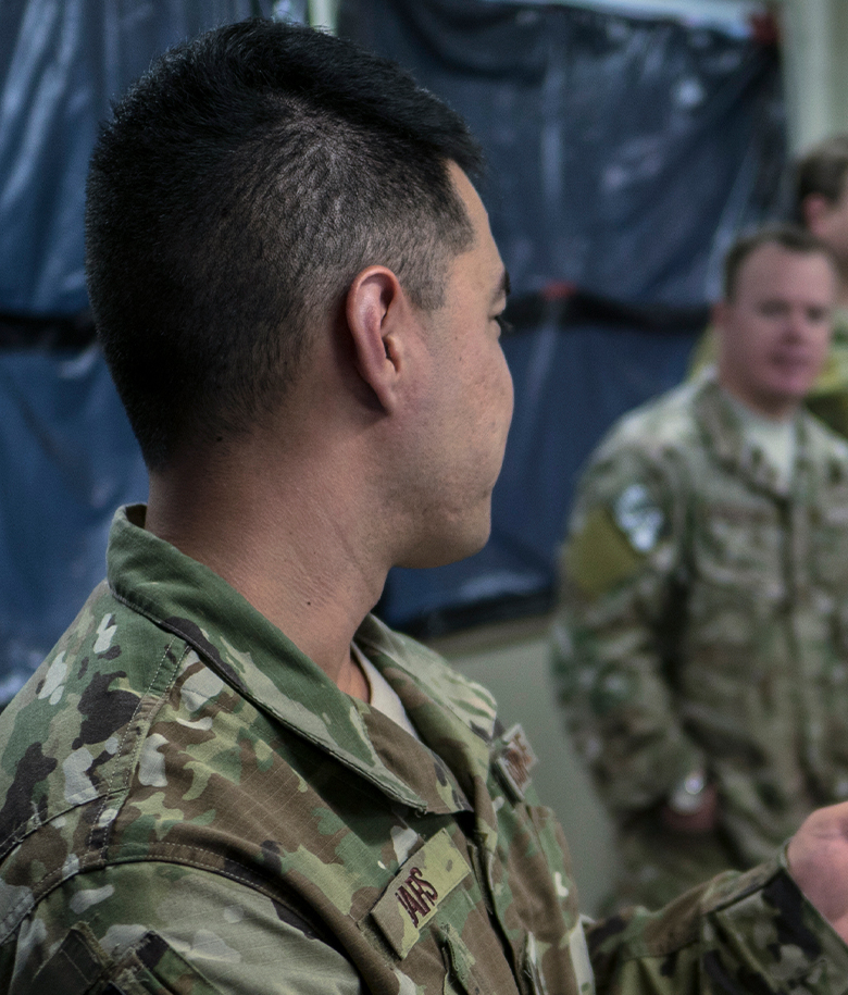 Air Force Intelligence Officers in discussion