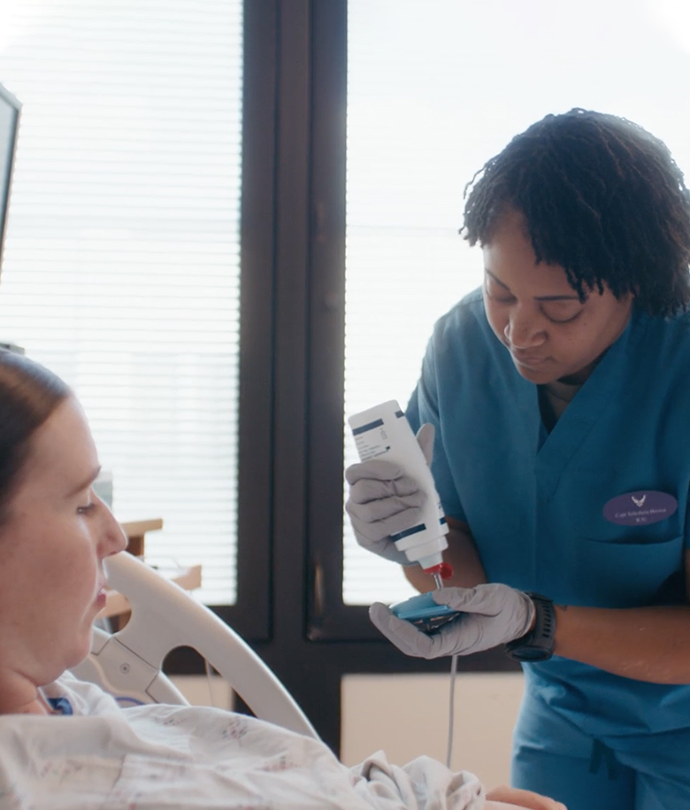 nurse monitoring mom's health