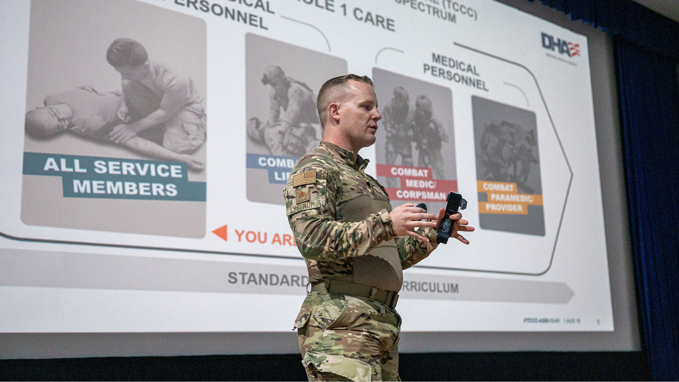 airman giving a presentation