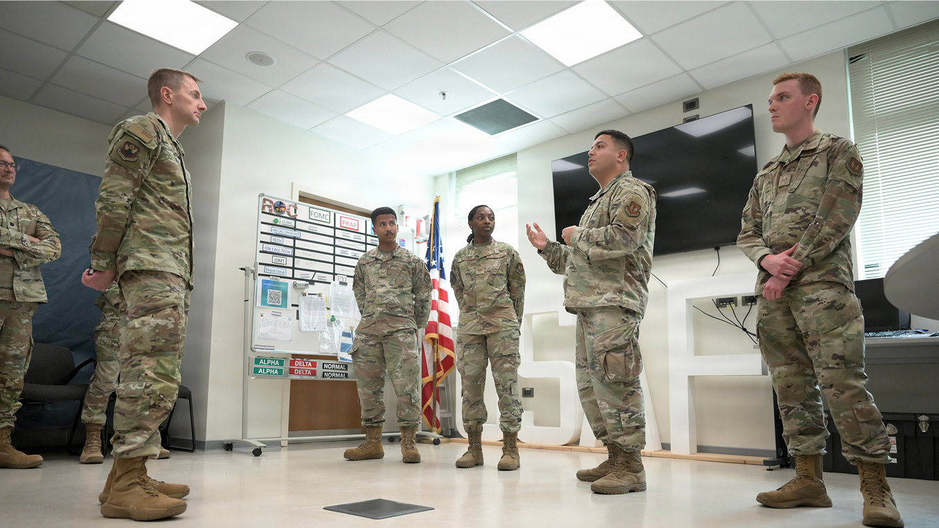 airmen speaking to each other