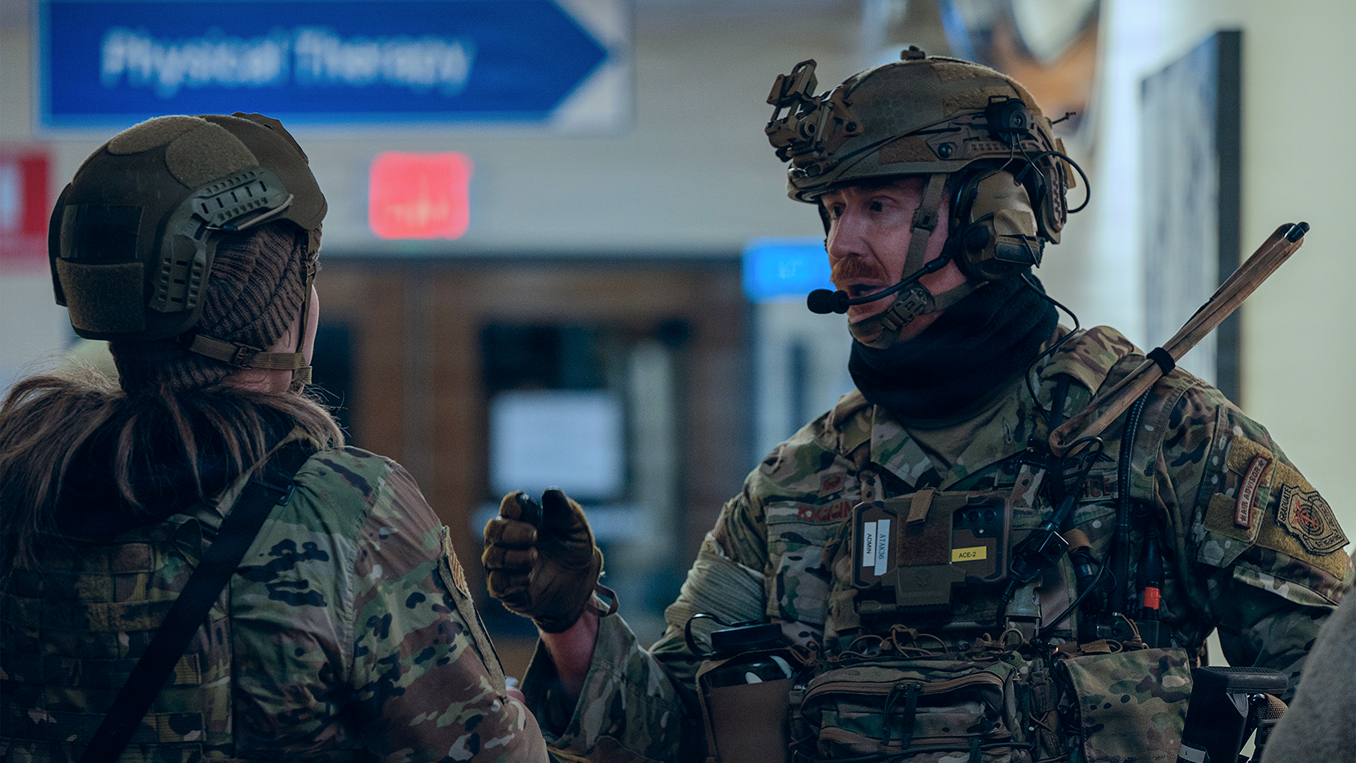 airmen coordinating defense