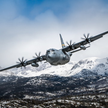 Air National Guard plane flying over Wyoming
