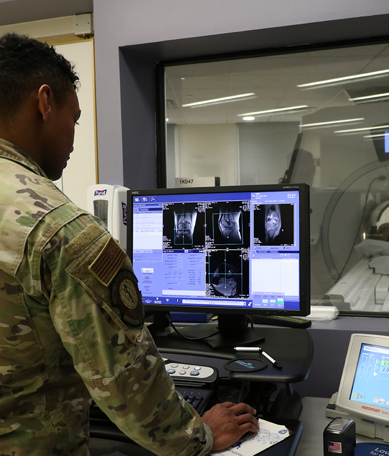 Air Force Diagnostic Imaging specialist performing a x-ray