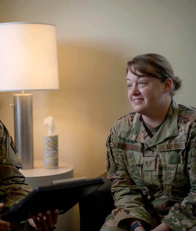 mental health nurse talking to patients