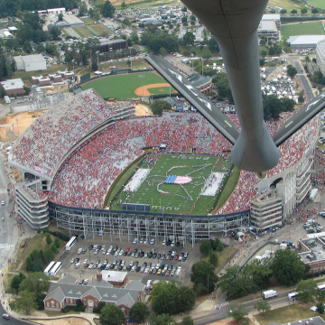 Aerial view of Alabama football stadium
