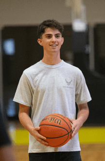 Airman with basketball